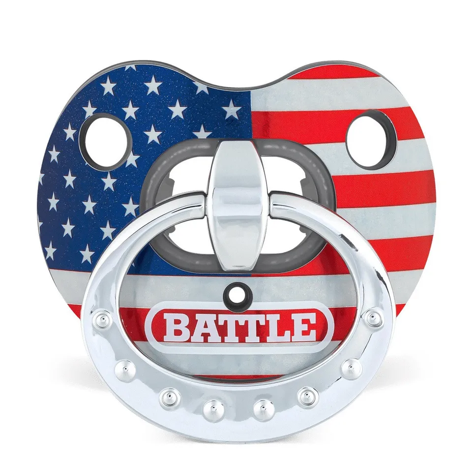 battle-oxygen-binky-chrome-mundschutz-football-gold-atmungsaktiv image 1