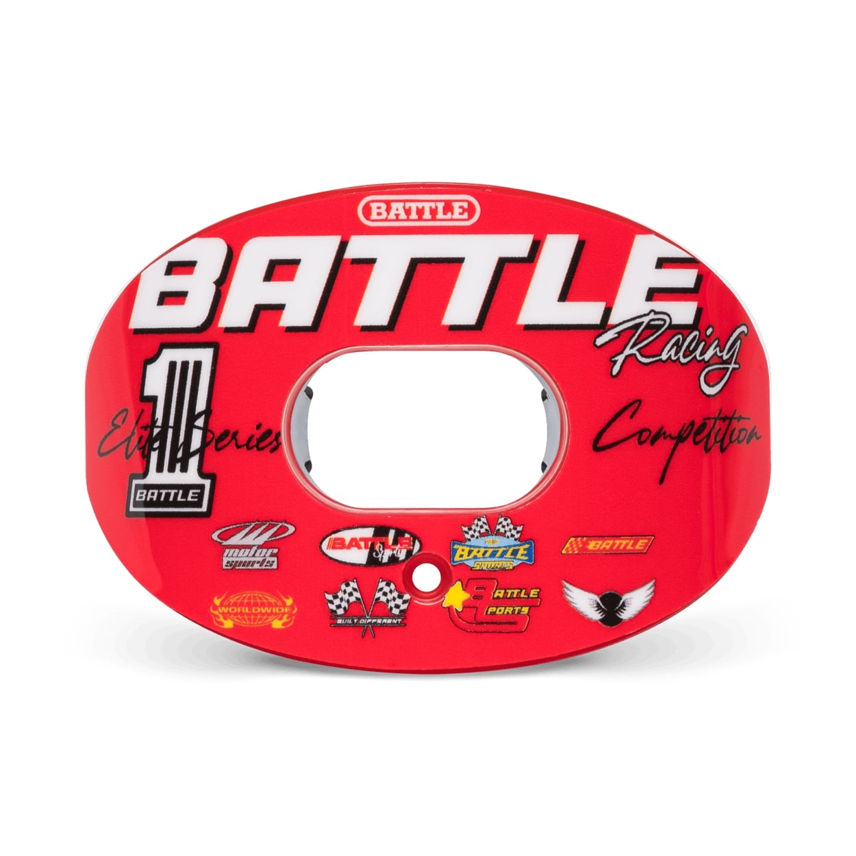 battle-oxygen-racing-mundschutz-pink-gelb-blau-mit-steg image 2