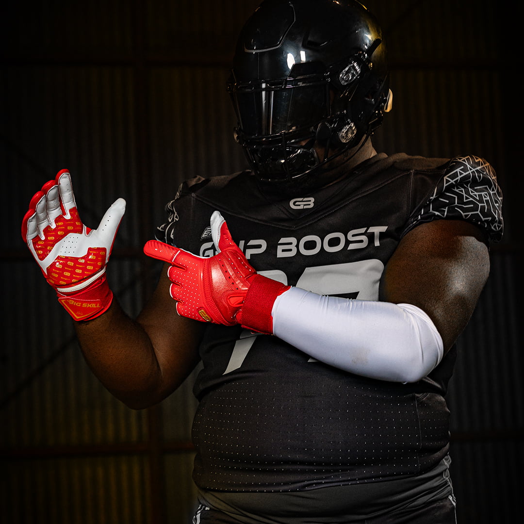 grip-boost-big-skill-2-0-lineman-footballhandschuhe-rot-leder image 7