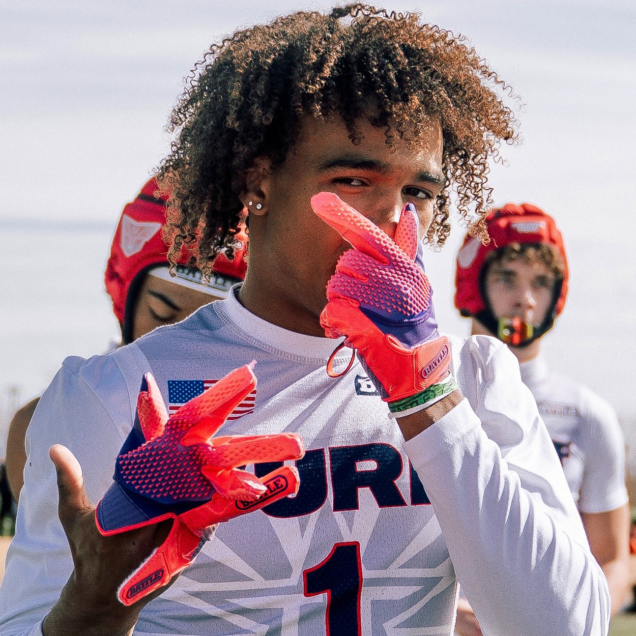 battle-double-threat-gauntlet-pro-footballhandschuhe-bright-pink-l-grip image 6
