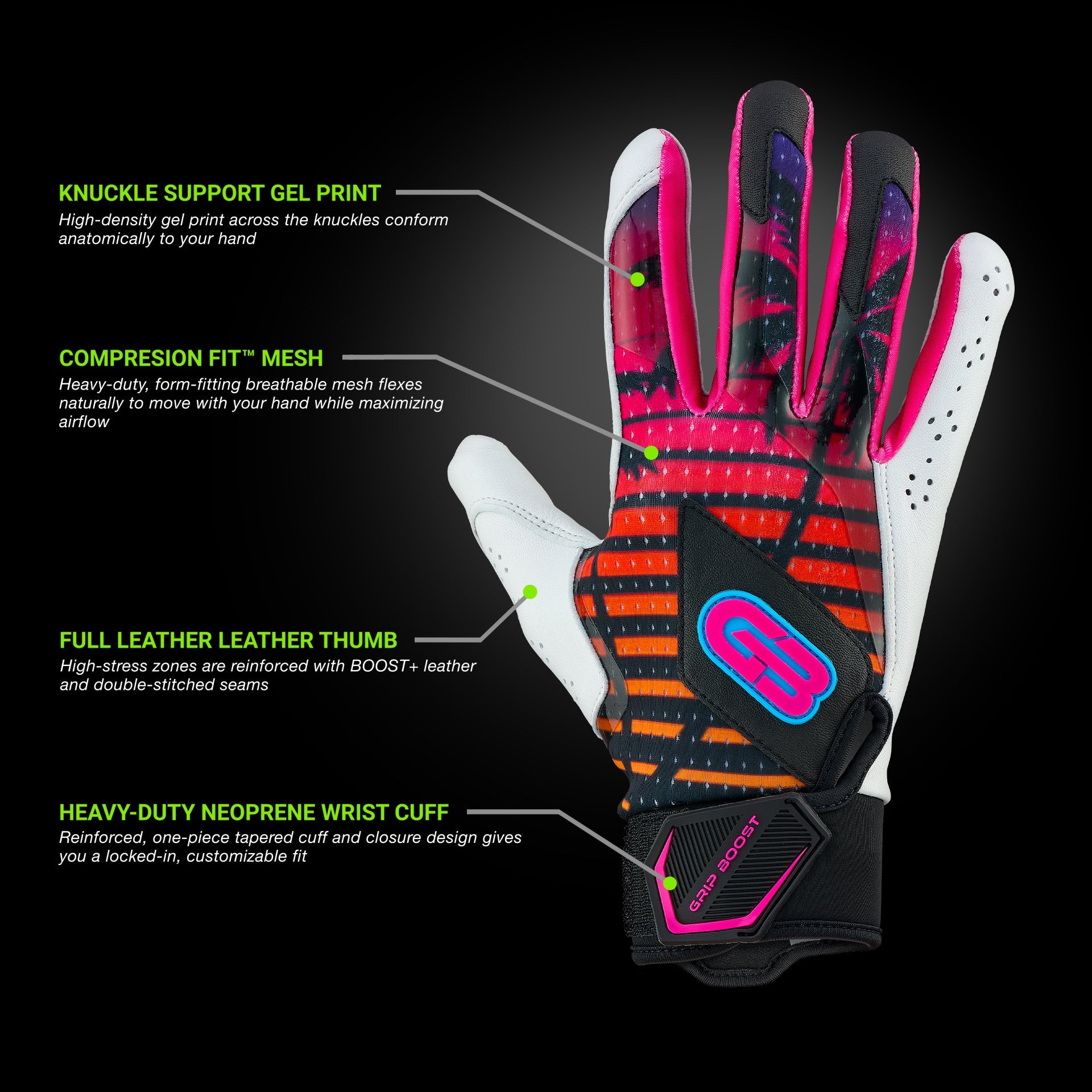 grip-boost-loaded-miami-nights-schlaghandschuhe-orange image 2