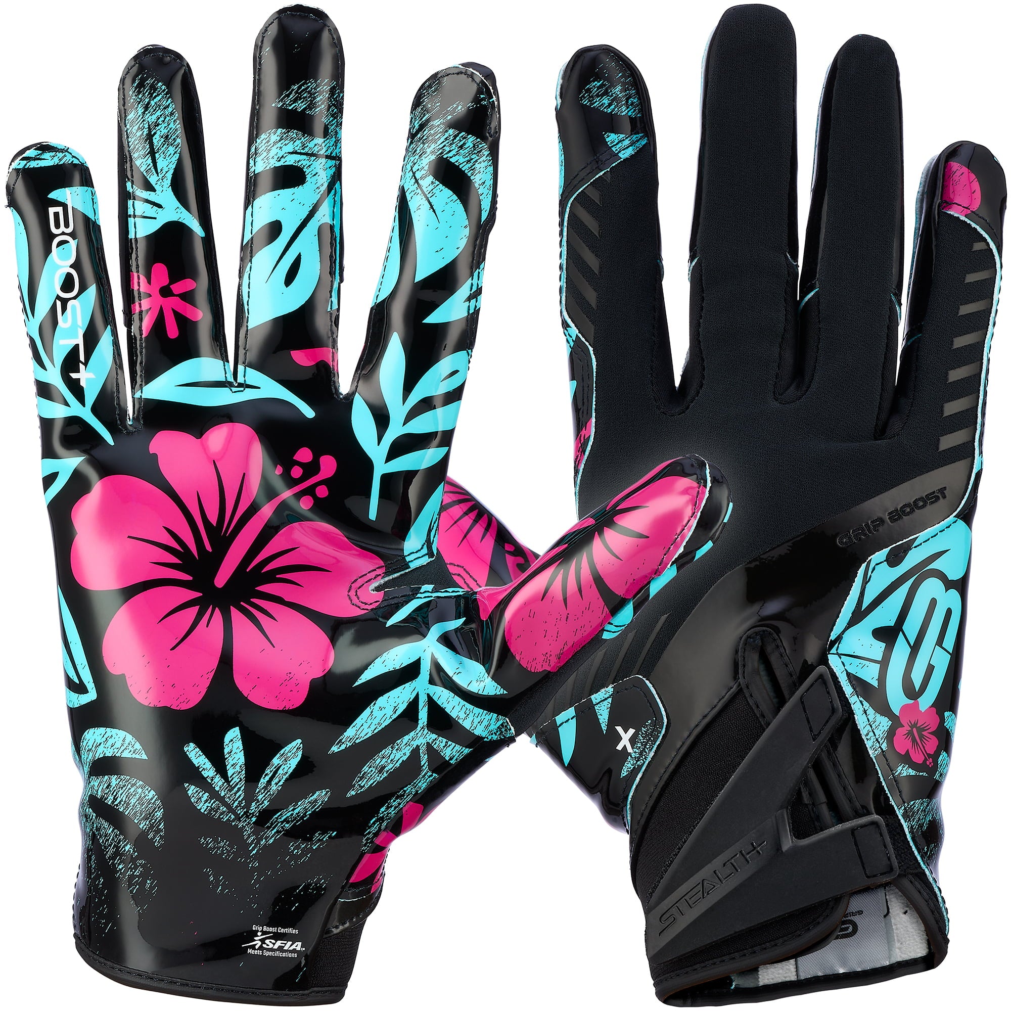 grip-boost-stealth-6-0-footballhandschuhe-tropic-heat-schwarz image 1