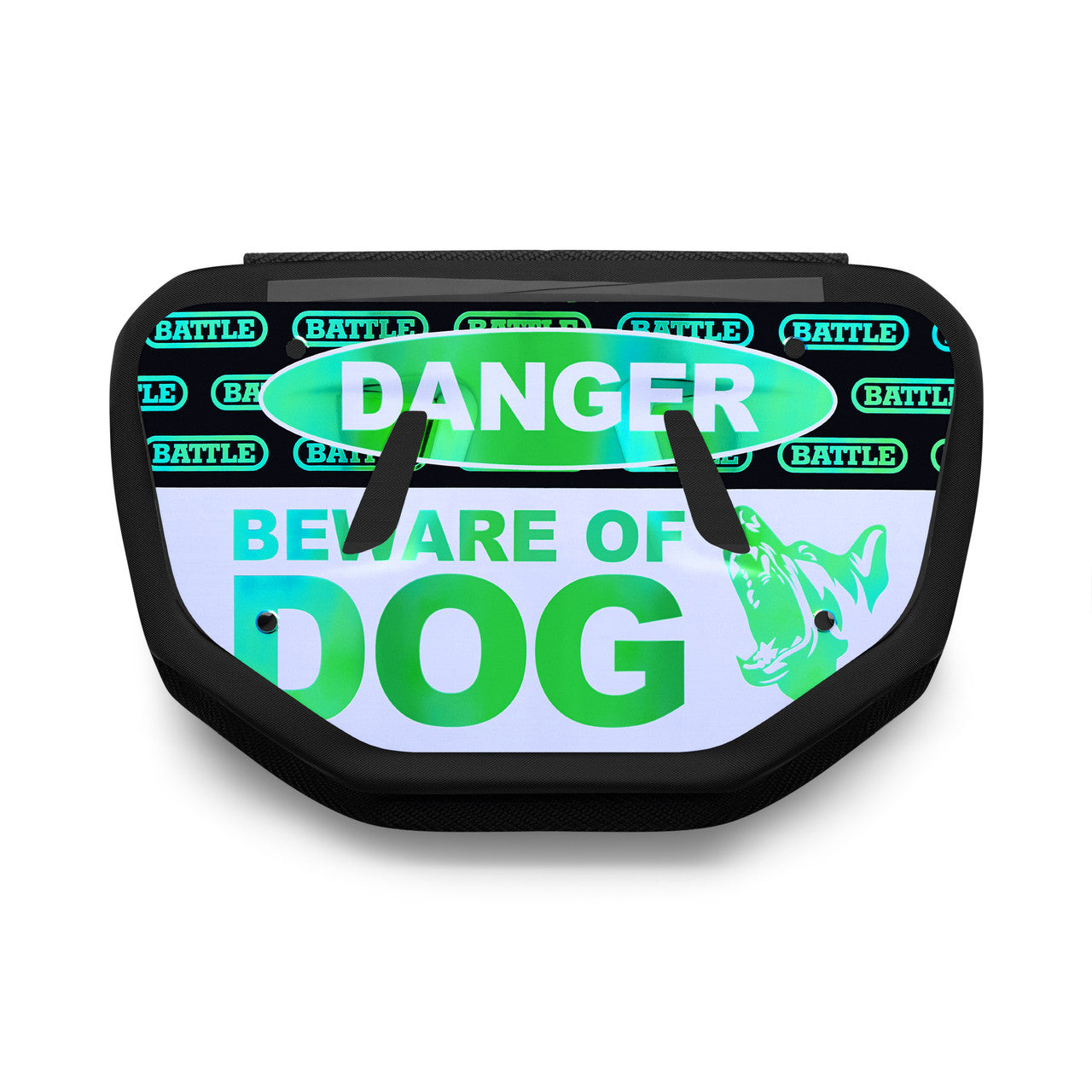 battle-defender-beware-of-dog-backplate-adult-iridescent image 1