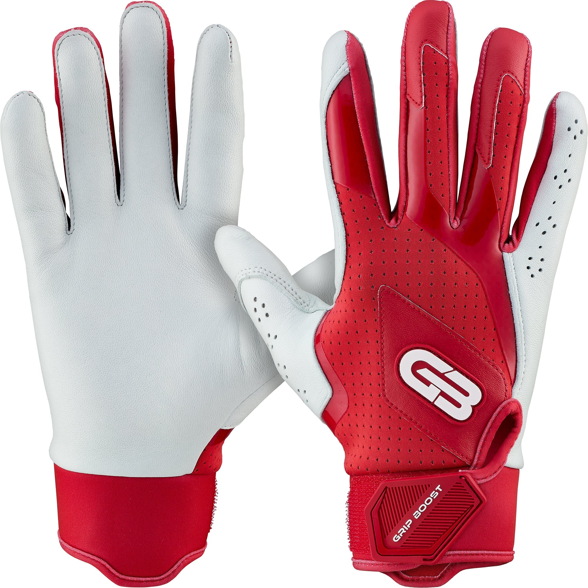 grip-boost-loaded-baseball-schlaghandschuhe-rot-leder image 1