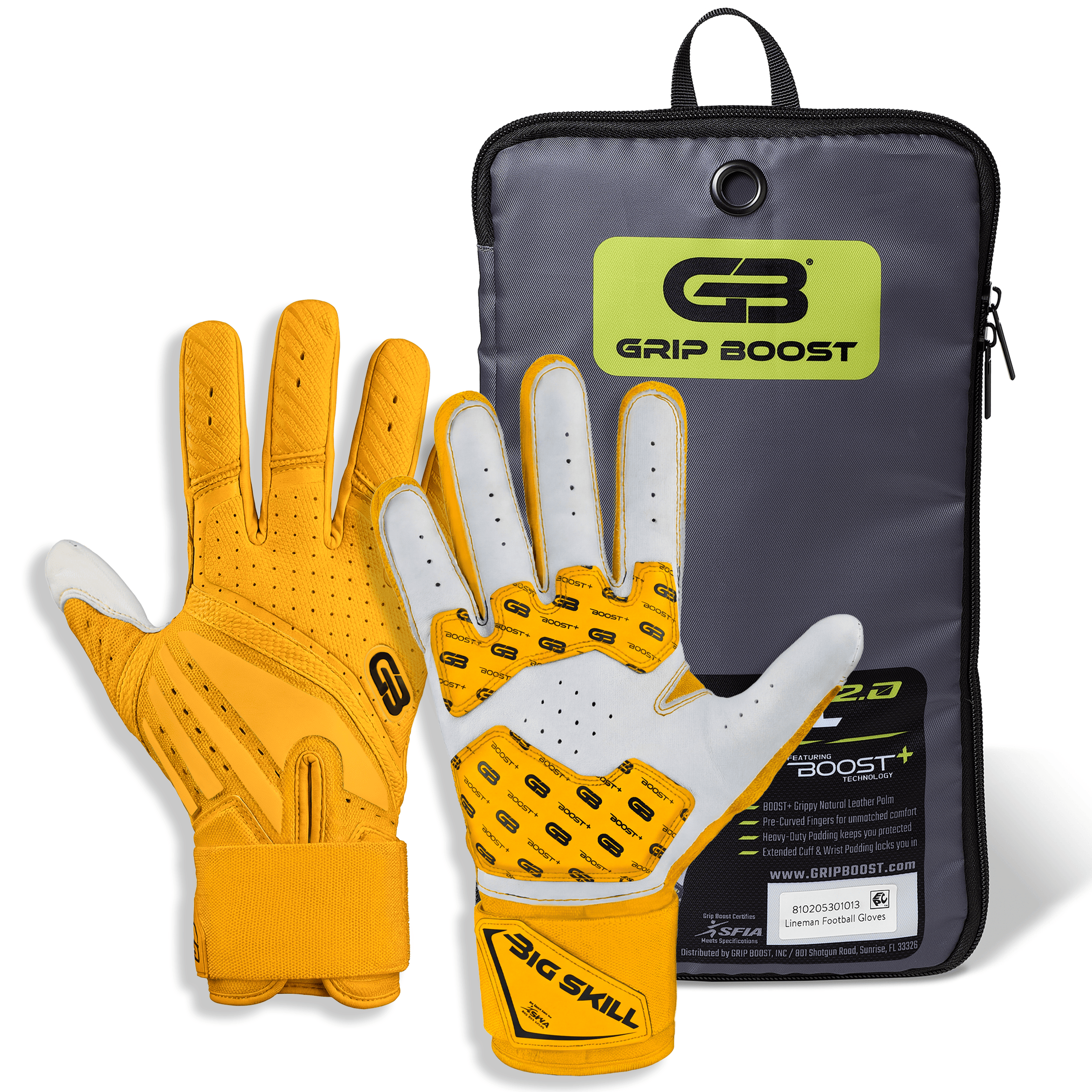 grip-boost-big-skill-2-0-lineman-footballhandschuhe-gelb image 2