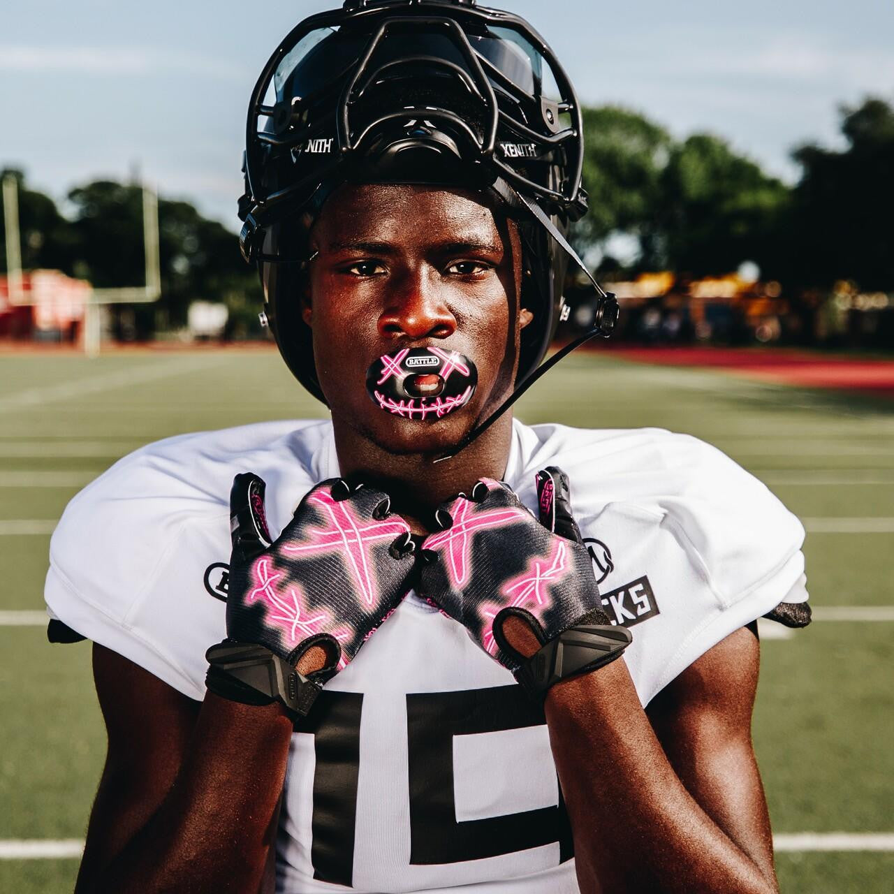 battle-oxygen-nightmare-mundschutz-football-neon-pink-atmungsaktiv image 2