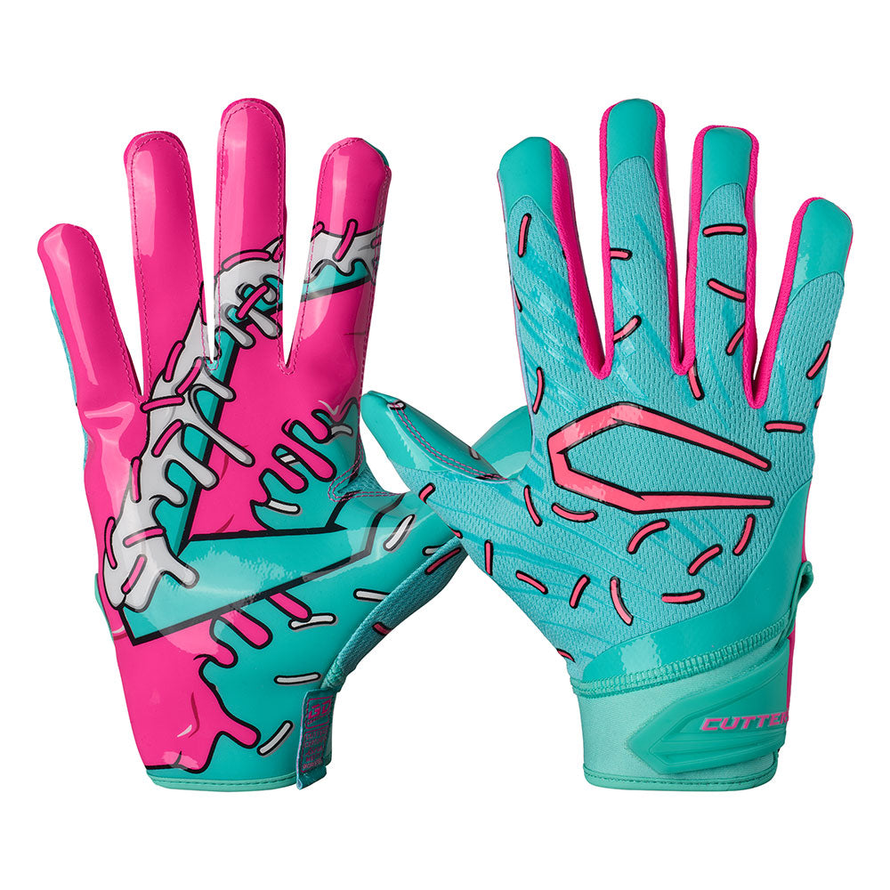 cutters-game-day-pro-receiver-handschuhe-teal-pink-sprinkle-drip-grip image 1