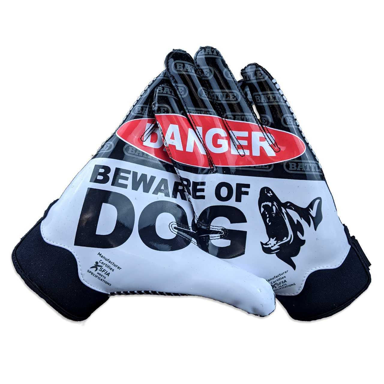 battle-doom-1-0-beware-of-dog-football-handschuhe-schwarz-adult image 1