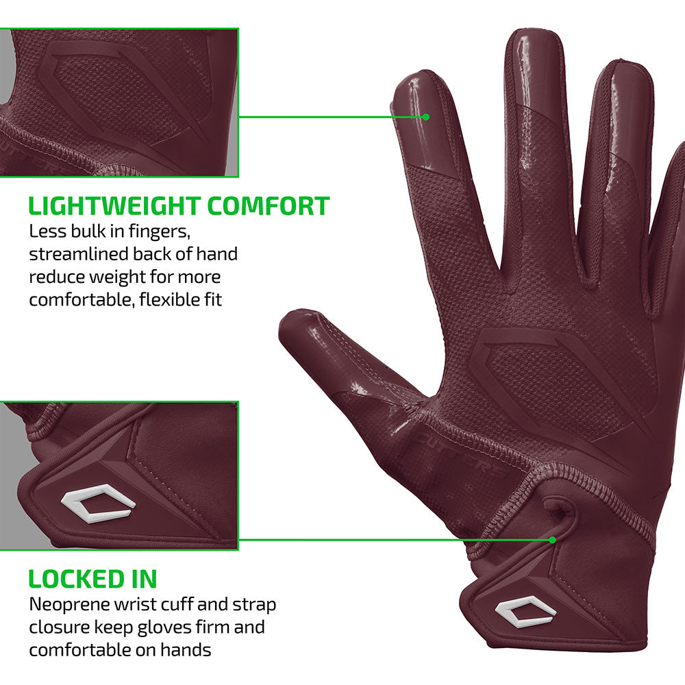 cutters-rev-pro-7-0-receiver-handschuhe-maroon-mit-c-tack-grip image 3