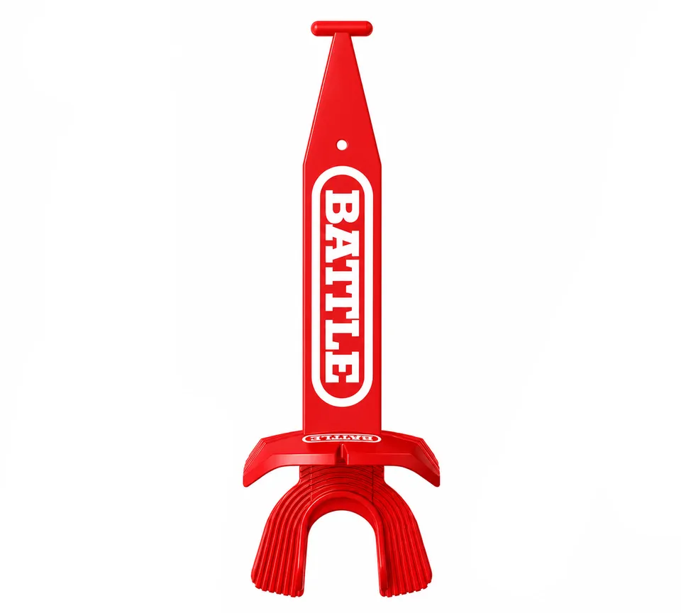 battle-speed-xl-mundschutz-football-schwarz-wei-band image 1