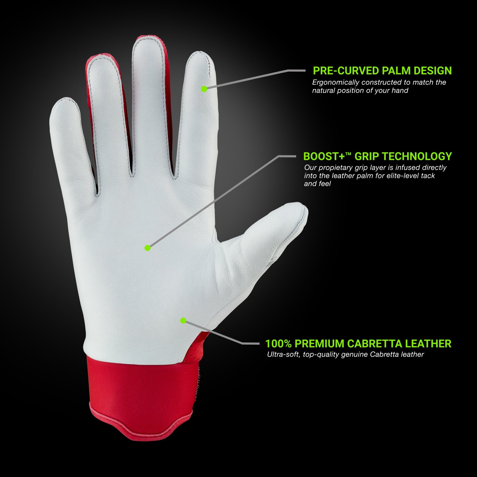 grip-boost-loaded-baseball-schlaghandschuhe-rot-leder image 3