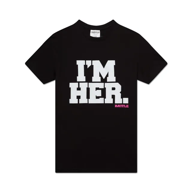 battle-i-m-her-t-shirt-damen-schwarz-baumwolle image 1