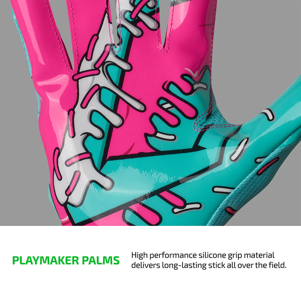 cutters-game-day-pro-receiver-handschuhe-teal-pink-sprinkle-drip-grip image 5
