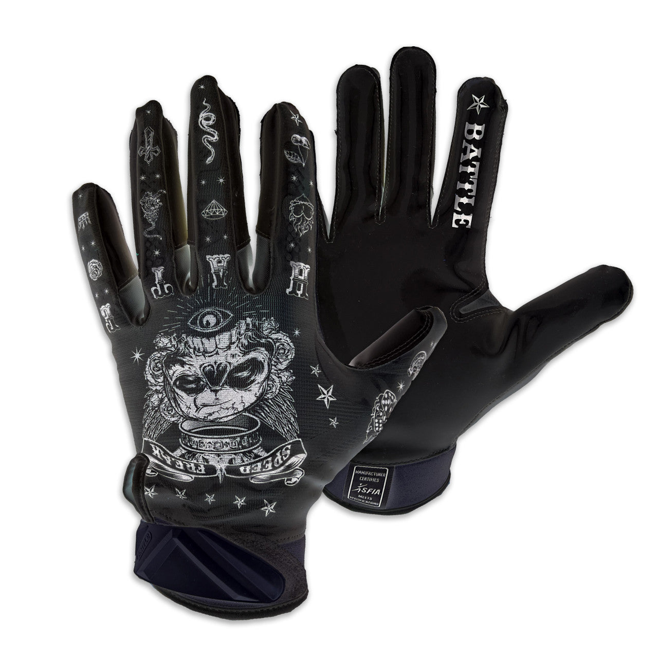 battle-speed-speed-freak-receiver-handschuhe-wei-l-mit-grip image 6