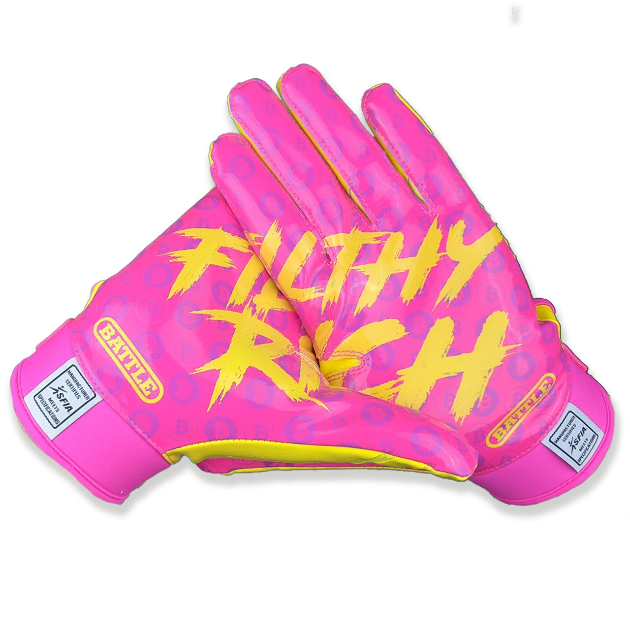 battle-double-threat-filthy-rich-receiver-handschuhe-gold-grip image 7