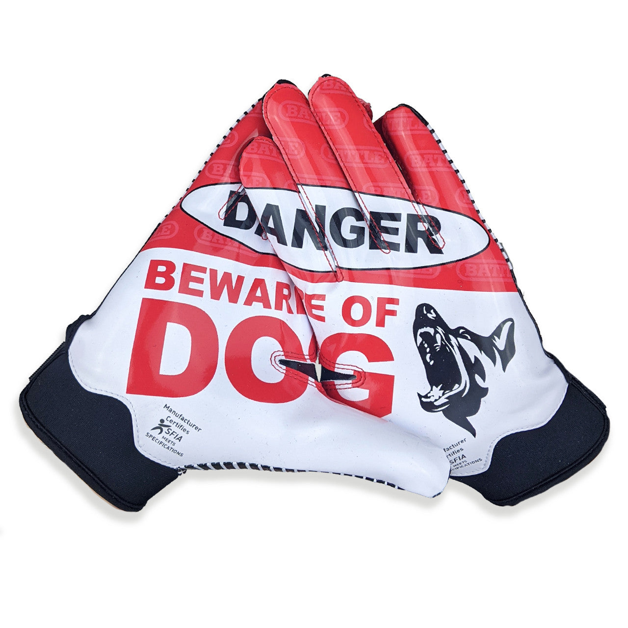 battle-doom-1-0-beware-of-dog-football-handschuhe-schwarz-adult image 5