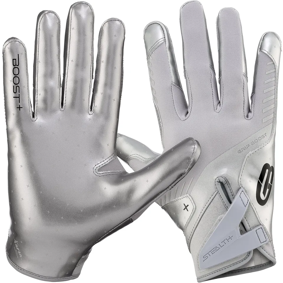 grip-boost-stealth-6-0-footballhandschuhe-silber-chrome-grip image 1