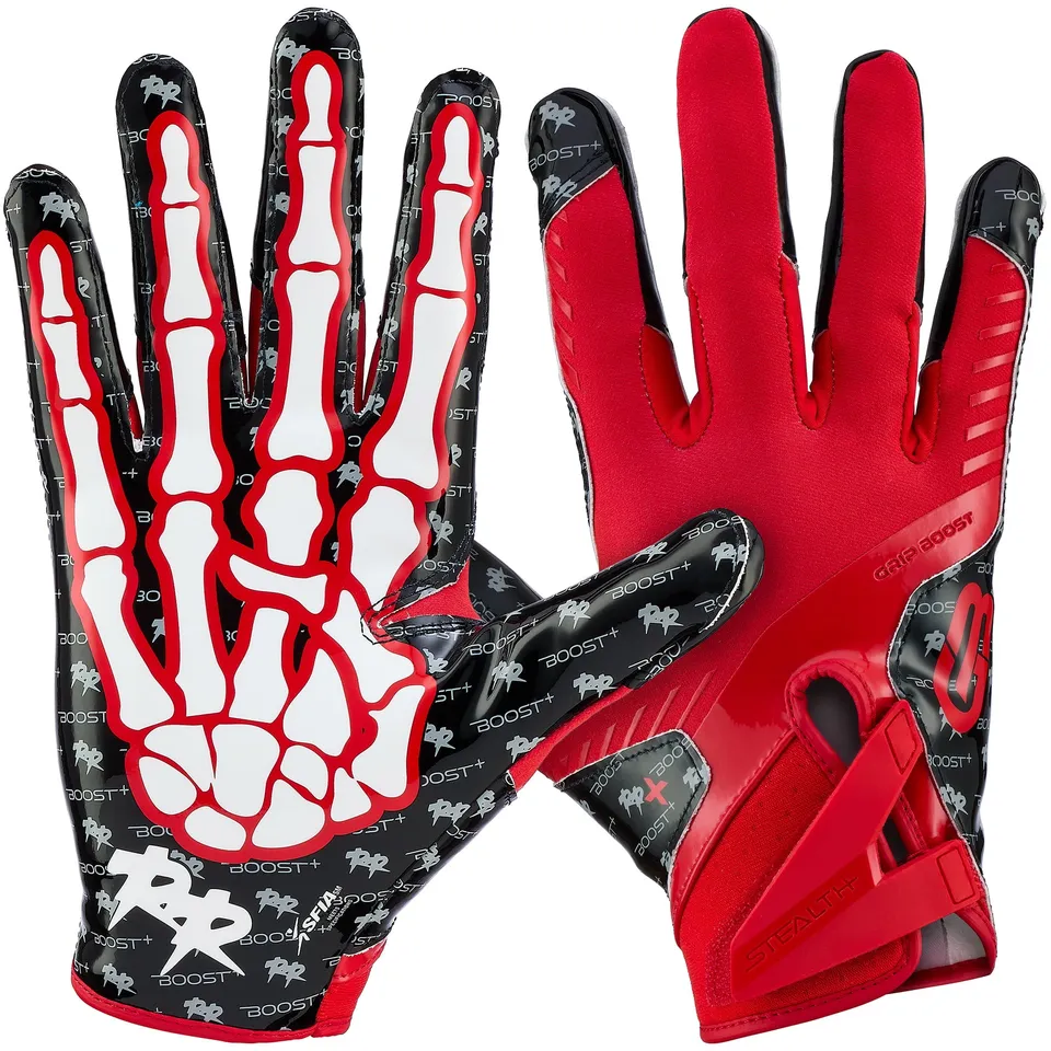 grip-boost-stealth-6-0-footballhandschuhe-red-black-bones image 1