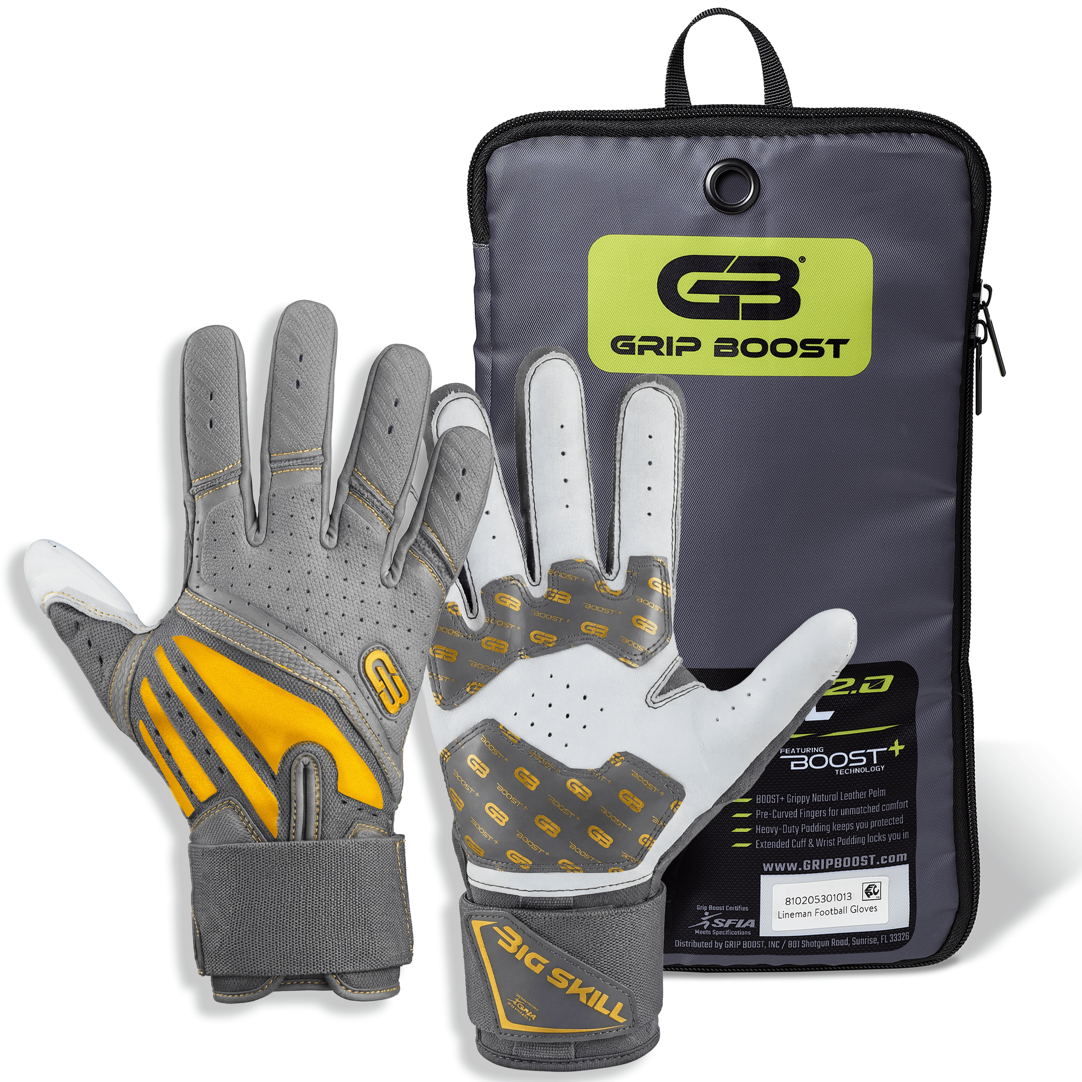 grip-boost-big-skill-2-0-lineman-footballhandschuhe-grau image 2