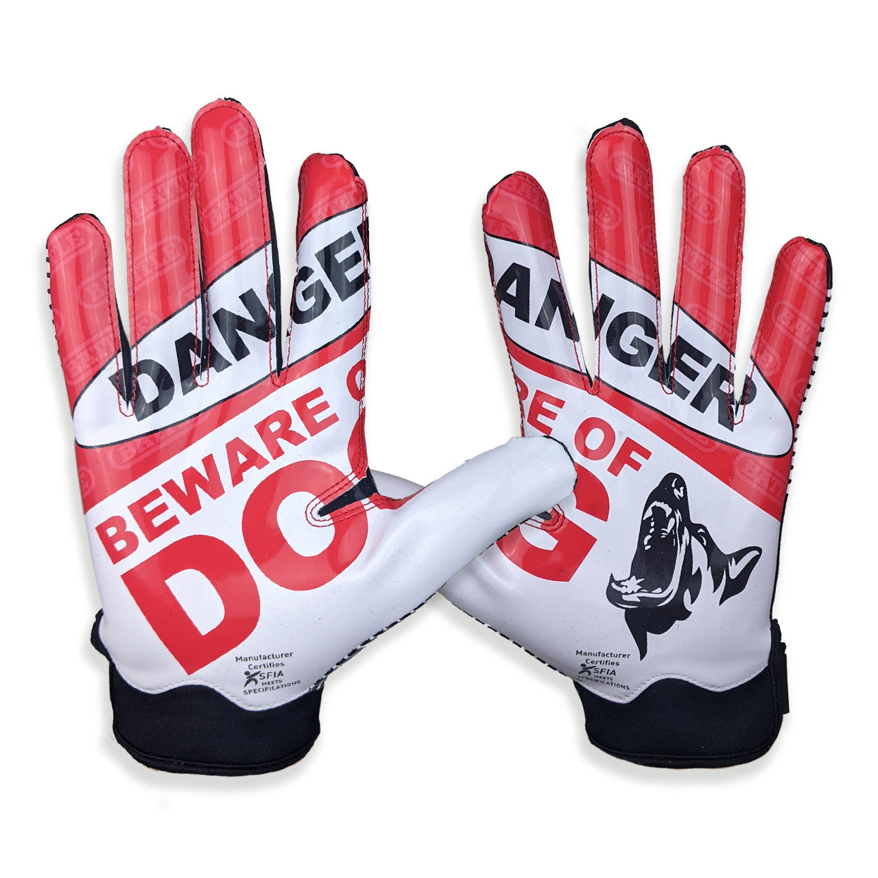 battle-doom-1-0-beware-of-dog-football-handschuhe-schwarz-adult image 6