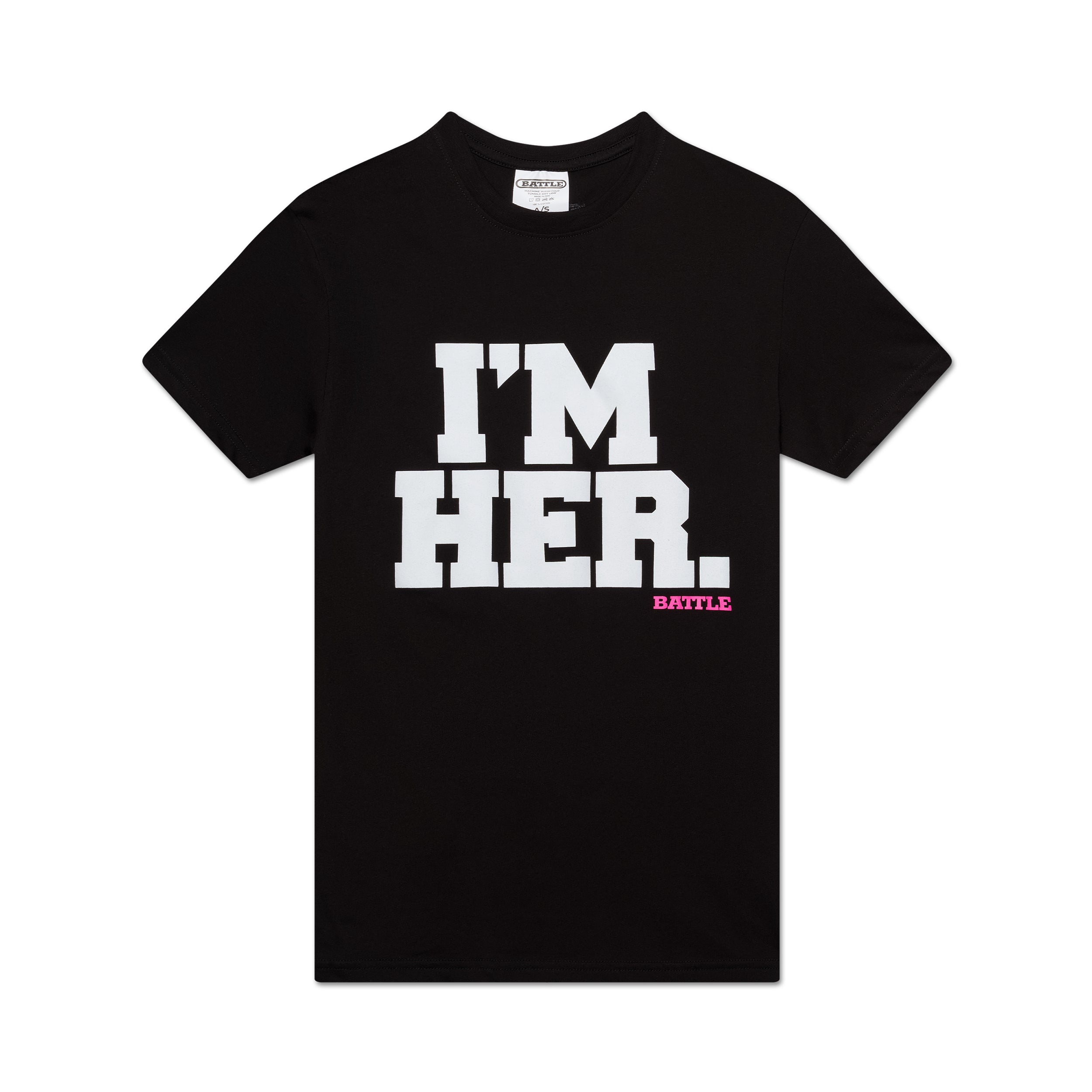 battle-i-m-her-t-shirt-damen-schwarz-baumwolle image 1