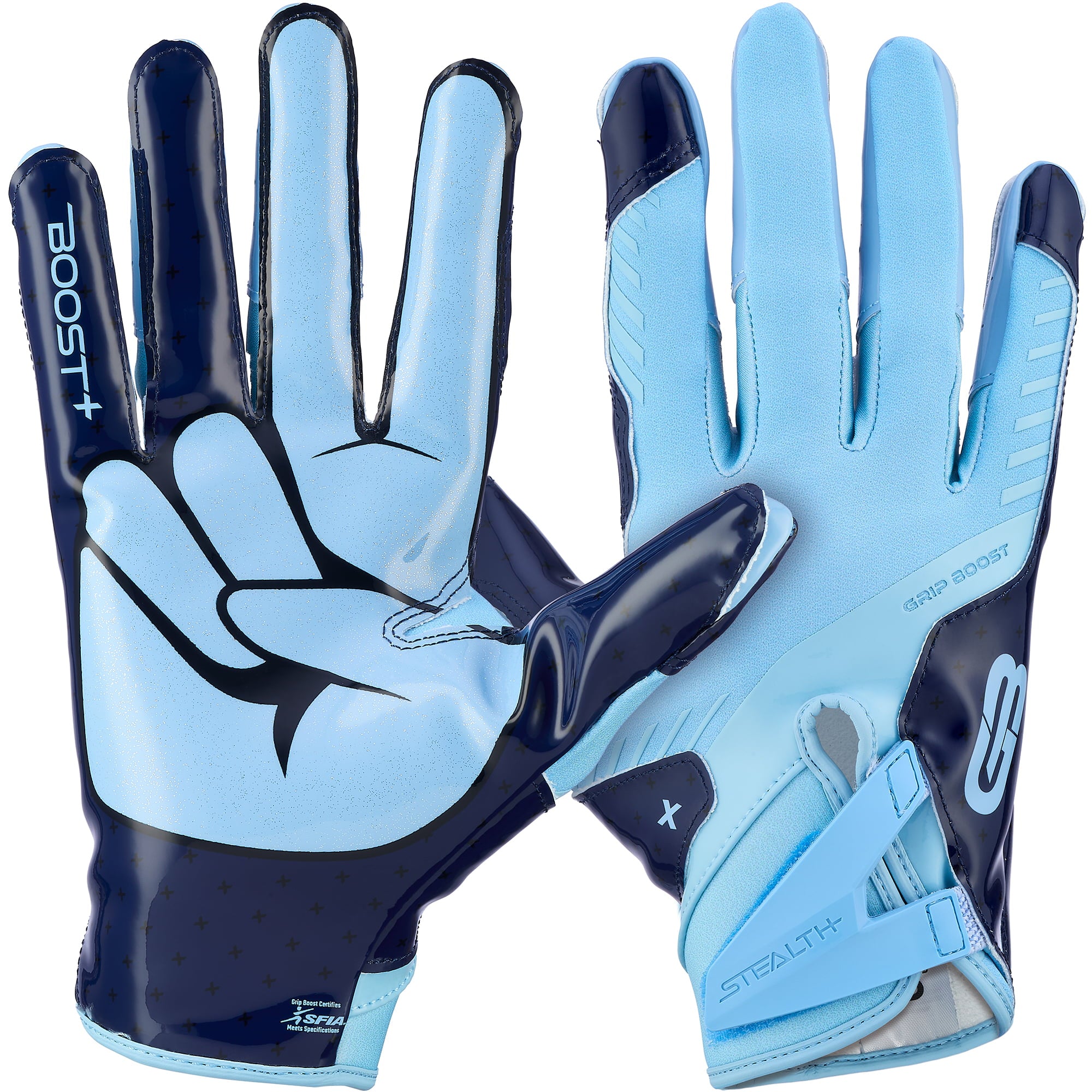grip-boost-stealth-6-0-footballhandschuhe-carolina-blue-navy-peace image 1