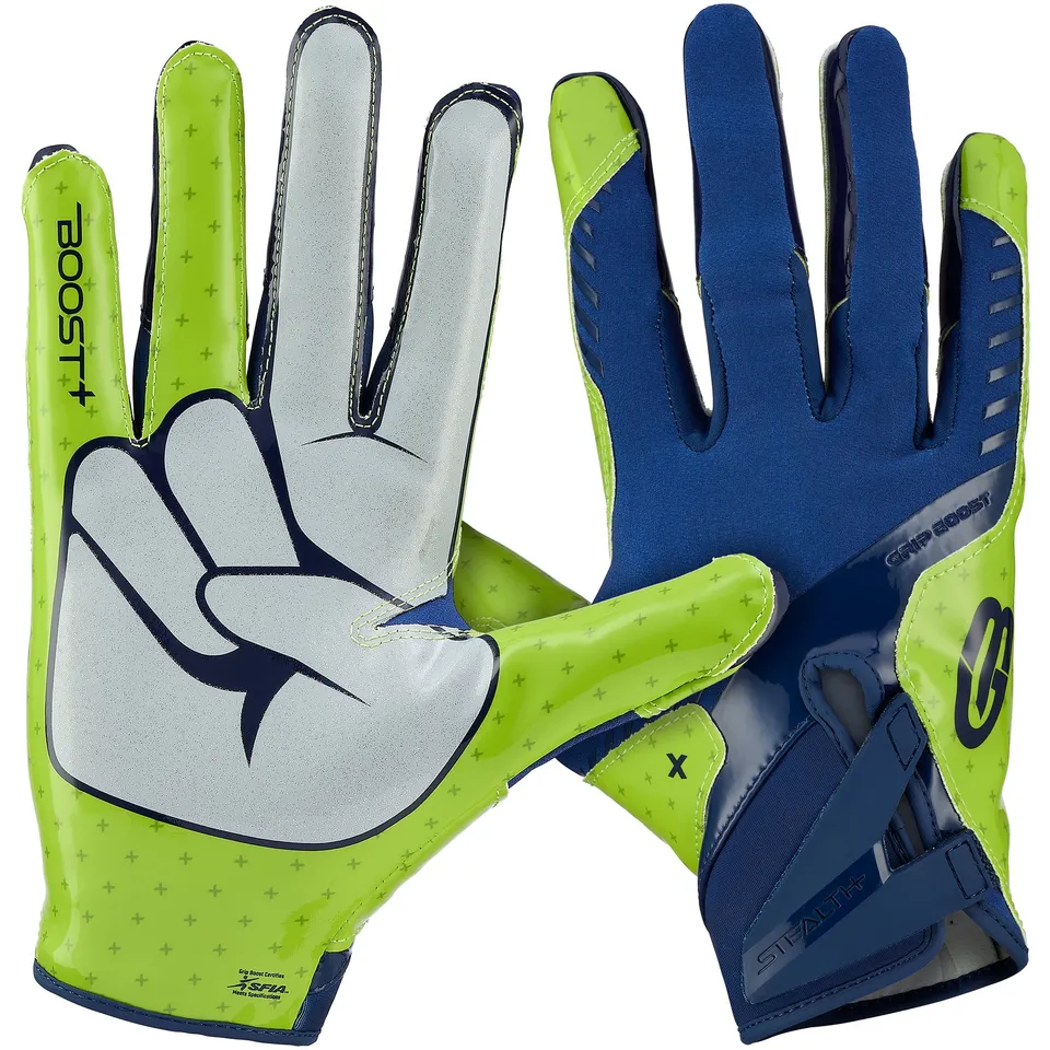 grip-boost-stealth-6-0-football-handschuhe-youth-navy-lime image 1