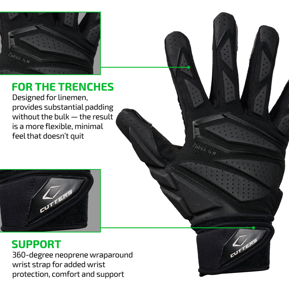 cutters-force-6-0-lineman-handschuhe-schwarz-gepolstert image 5