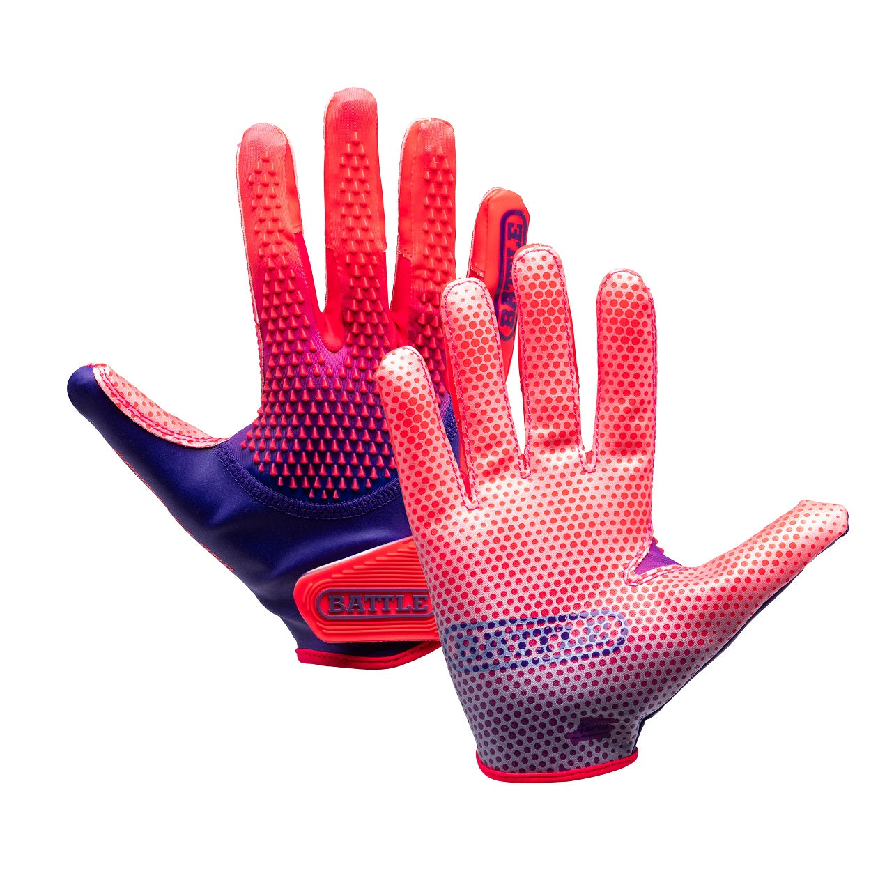 battle-double-threat-gauntlet-pro-footballhandschuhe-bright-pink-l-grip image 1