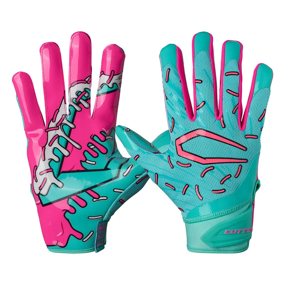 cutters-game-day-pro-receiver-handschuhe-teal-pink-sprinkle-drip-grip image 1